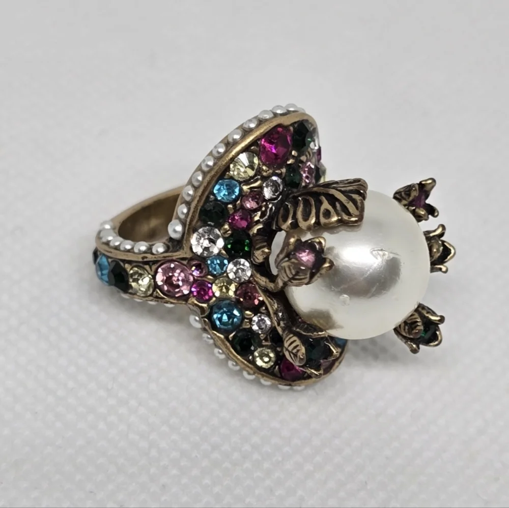 Gucci Pearl Flower Multicolor Ring